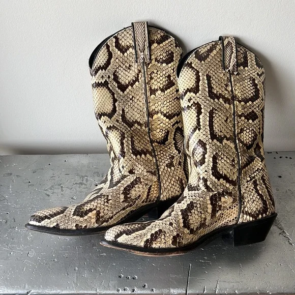 Vintage Cowboy Boots- Python Snakeskin - Picture 5 of 11